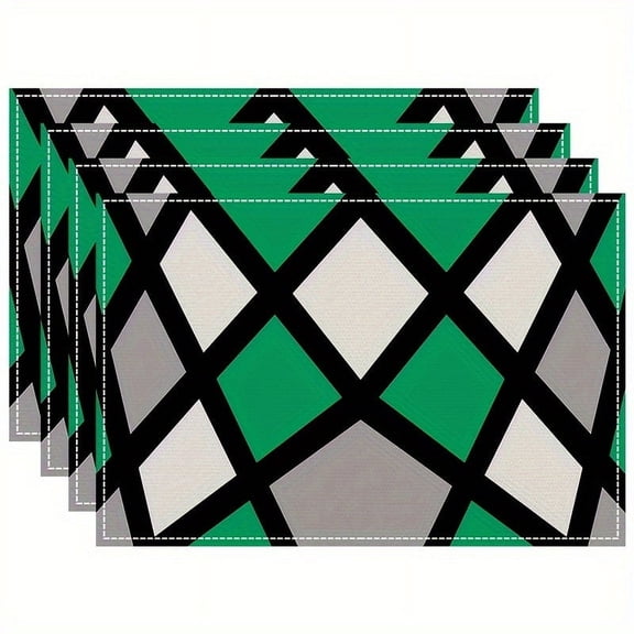 Zhuge flax Placemats, Dining Room Table Mats, Protect Surfaces,Non-Slip Washable Table MatsKitchen Decor AccessoriesSet of 4, Size17.7*12.6inA118