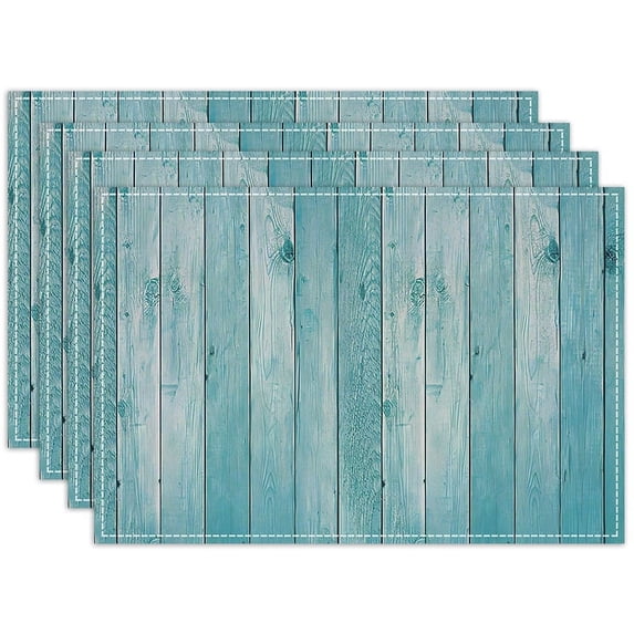 Zhuge flax Placemats, Dining Room Table Mats, Protect Surfaces,Non-Slip Washable Table Mats,Kitchen Decor Accessories(Set of 4, Size17.7*12.6in,A135)