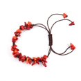 thumbnail image 1 of Zhuge handmade beaded bracelet, suitable for both men and women, natural crushed stone crystal pure handmade woven bracelet with adjustable rope (red), 1 of 2