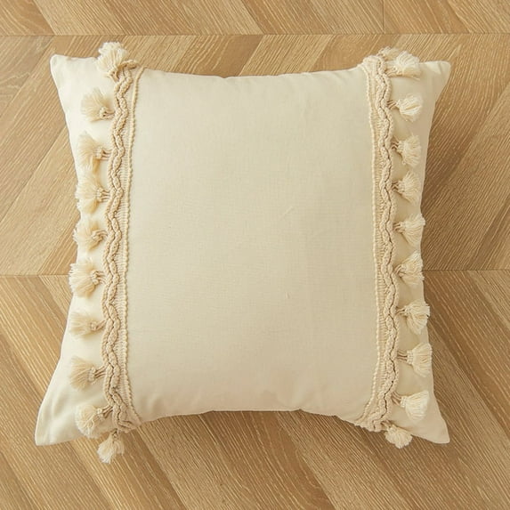 Zhuge home decoration pillow, home pillow tassel geometric pattern minimalist living room sofa cushion decoration pillow (horizontal tassel)