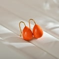 thumbnail image 1 of Zhuge suitable for both men and women, colorful oil dripping titanium steel earrings, simple and versatile, high-end stainless steel gold-plated earrings (orange), 1 of 1