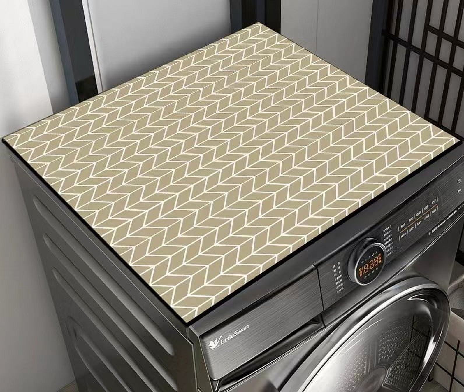 Zhuge washing machine dryer dust mat, used for top creative washing machine dust mat, quick drying water absorbing mat, kitchen laundry room top protective mat ( 25.6*23.6in,A70)