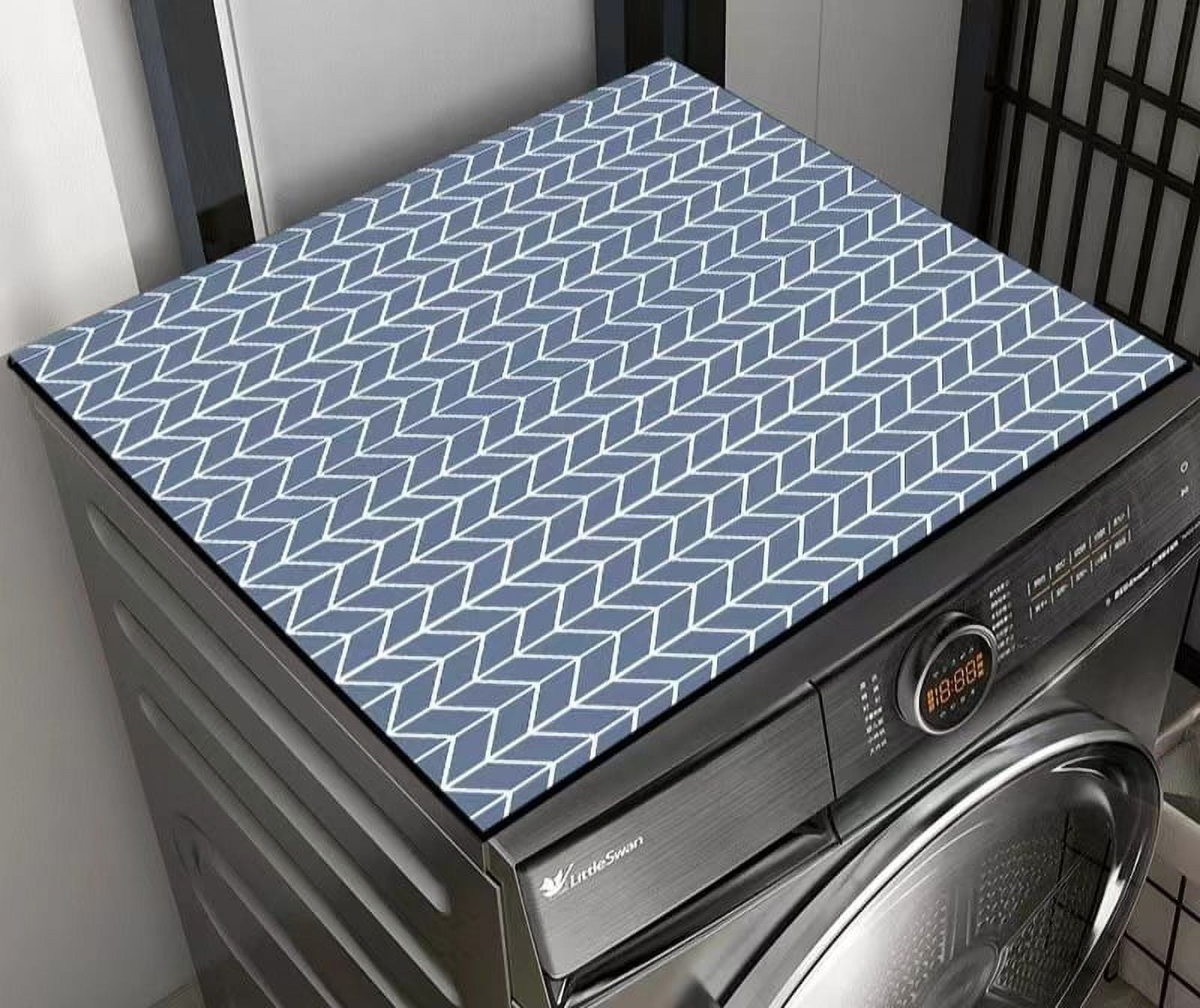 Zhuge washing machine dryer dust mat, used for top creative washing machine dust mat, quick drying water absorbing mat, kitchen laundry room top protective mat ( 25.6*23.6in,A64)