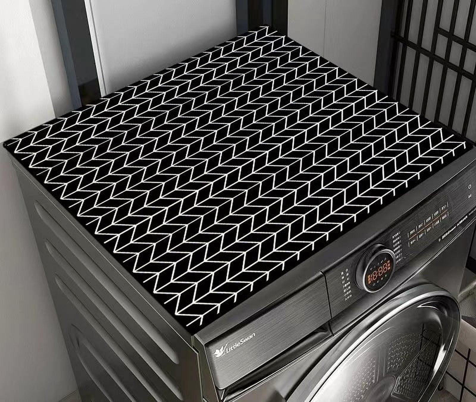Zhuge washing machine dryer dust mat, used for top creative washing machine dust mat, quick drying water absorbing mat, kitchen laundry room top protective mat ( 27.2*27.2in,A68)