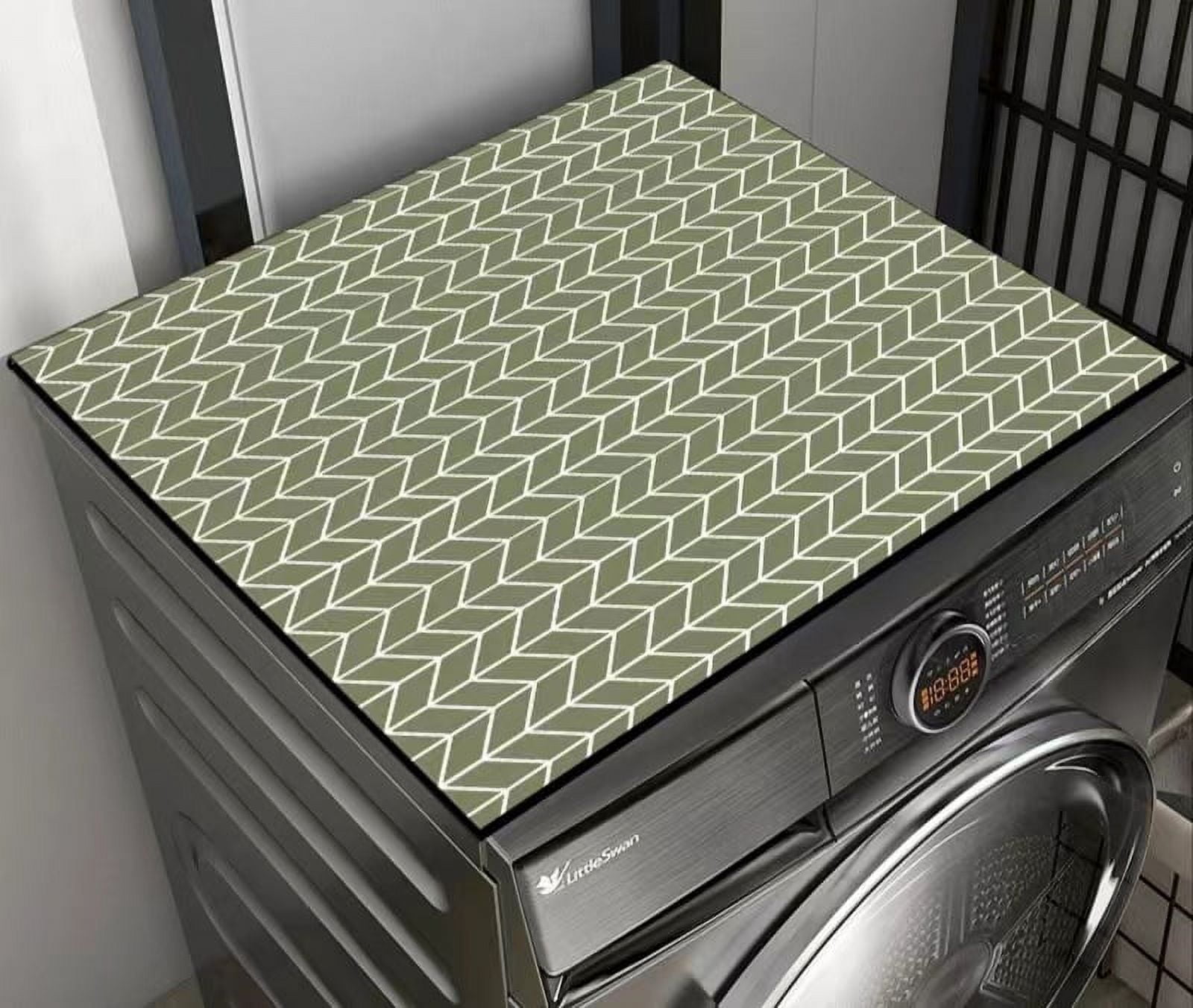Zhuge washing machine dryer dust mat, used for top creative washing machine dust mat, quick drying water absorbing mat, kitchen laundry room top protective mat ( 27.2*27.2in,A69)