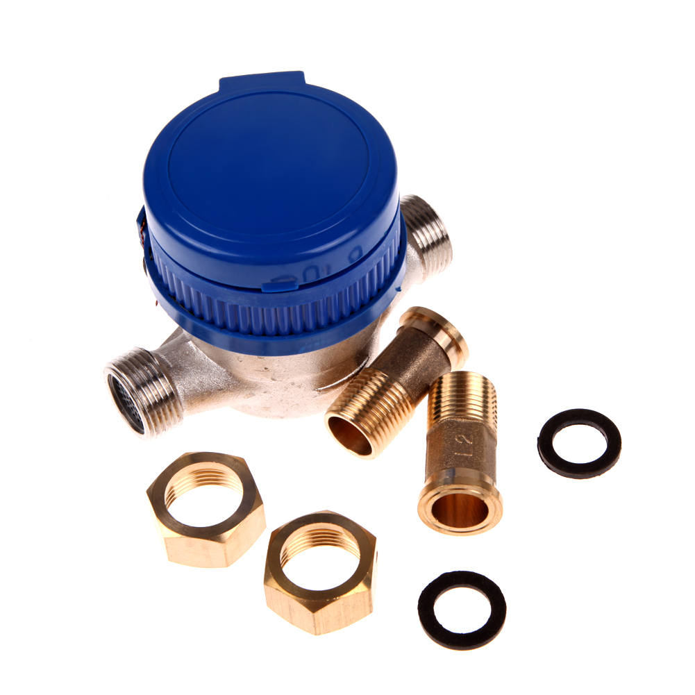 Zhuitw 15mm 1/2 inch Cold Water Meter for Garden Home Using with Free
