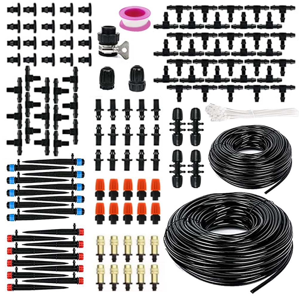 Zhuitw 200FT Drip Irrigation System Kit with 1/2 Inch Hose 1/4 Inch