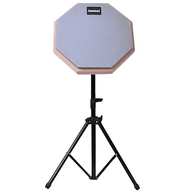Zhuitw 8 Inch Rubber Wooden Drum Practice Pad with Adjustable Stand