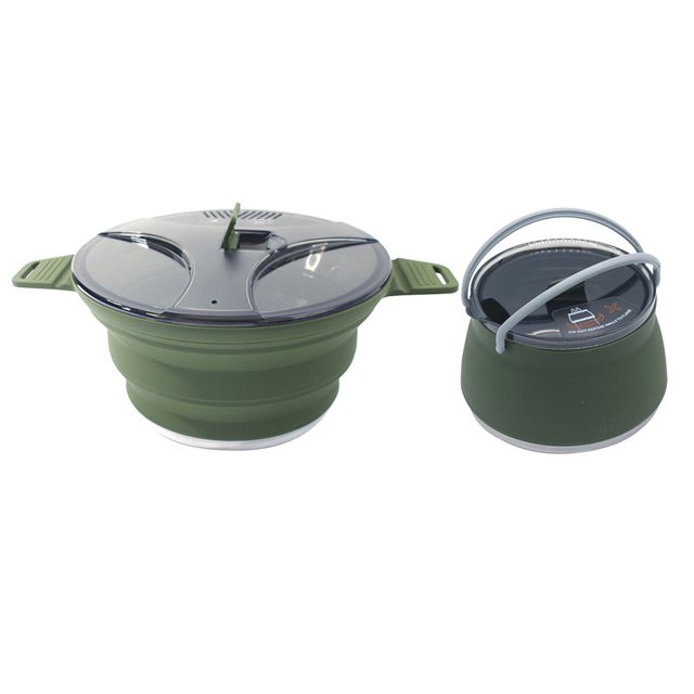 Zhuitw Camping Pot Kettle Set Food Grade Portable Collapsible Water Pot