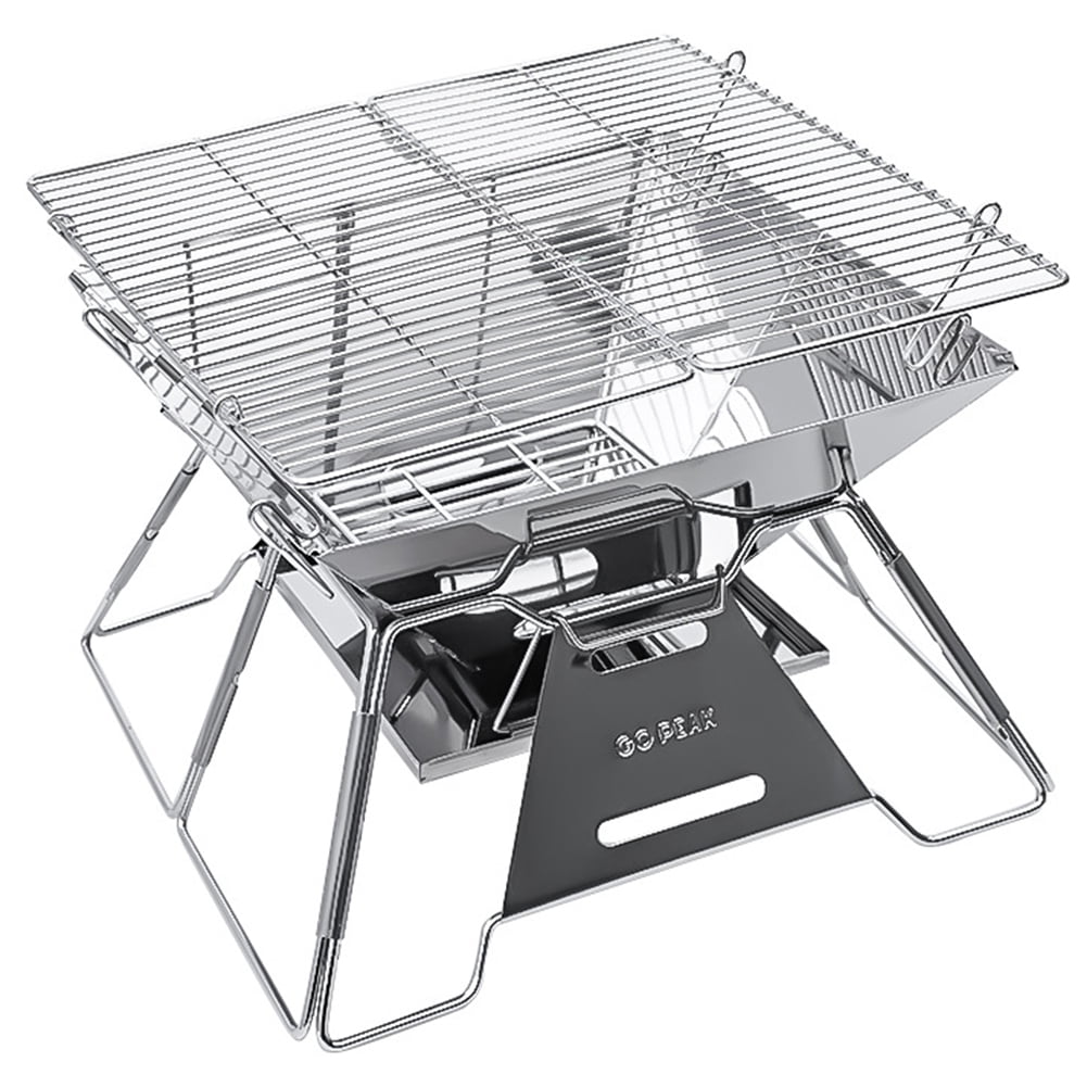 Zhuitw Charcoal BBQ Grill Portable Charcoal Rack Grill Stainless Steel