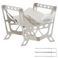 Zhuitw Stainless Steel Fire Pit BBQ Grill Rack Foldable Campfire Wood