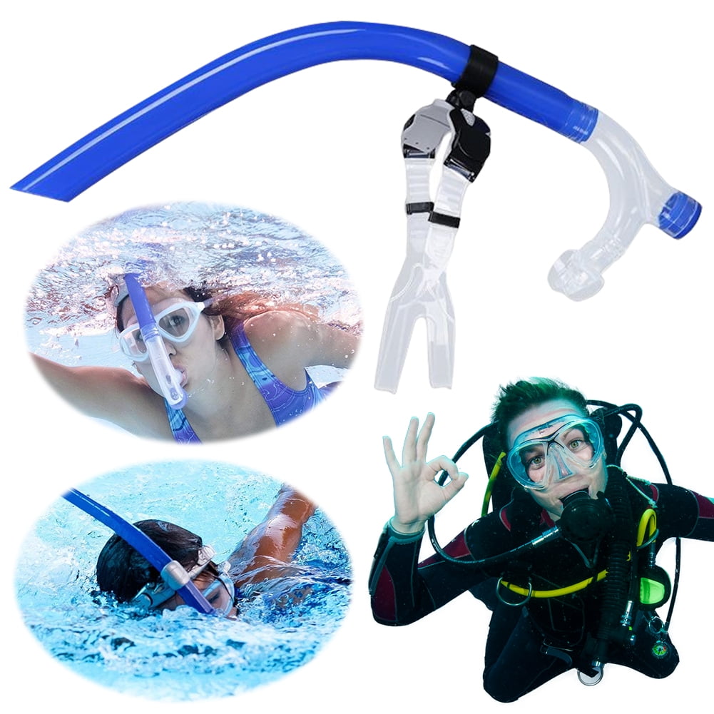 Zhuitw Swim Training Snorkel Silicone CenterMount Front Mouthpiece