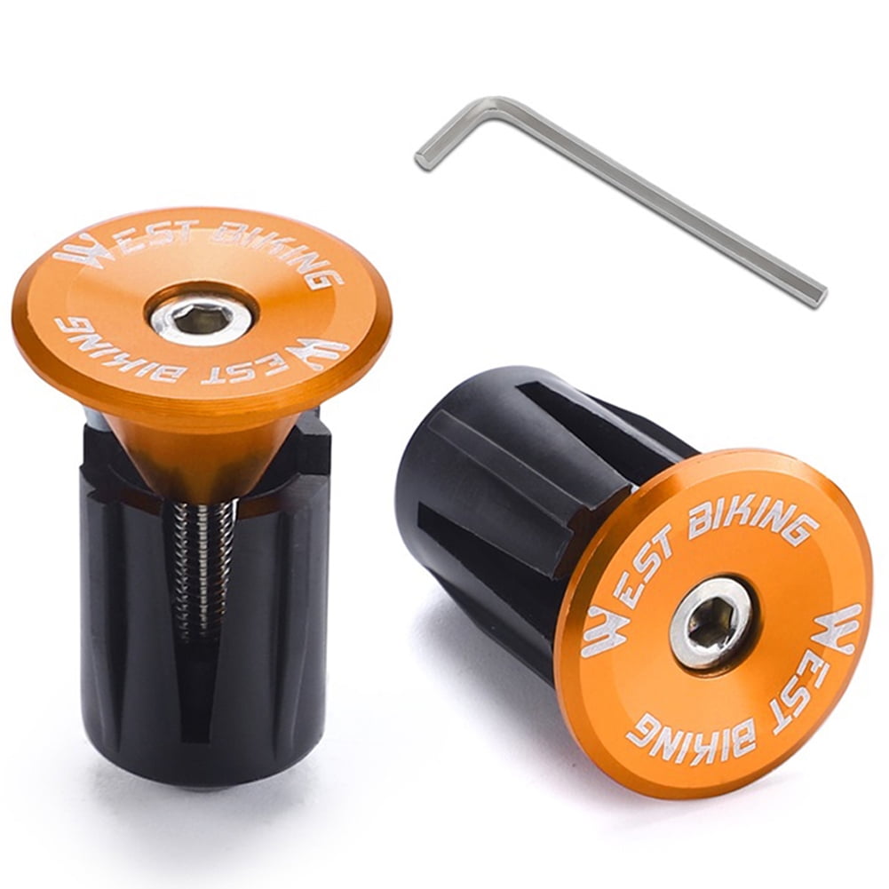 Zhuitw WEST BIKING Handlebar End Plugs Alunimum Alloy Bicycle Grips Caps Covers Lightweight with