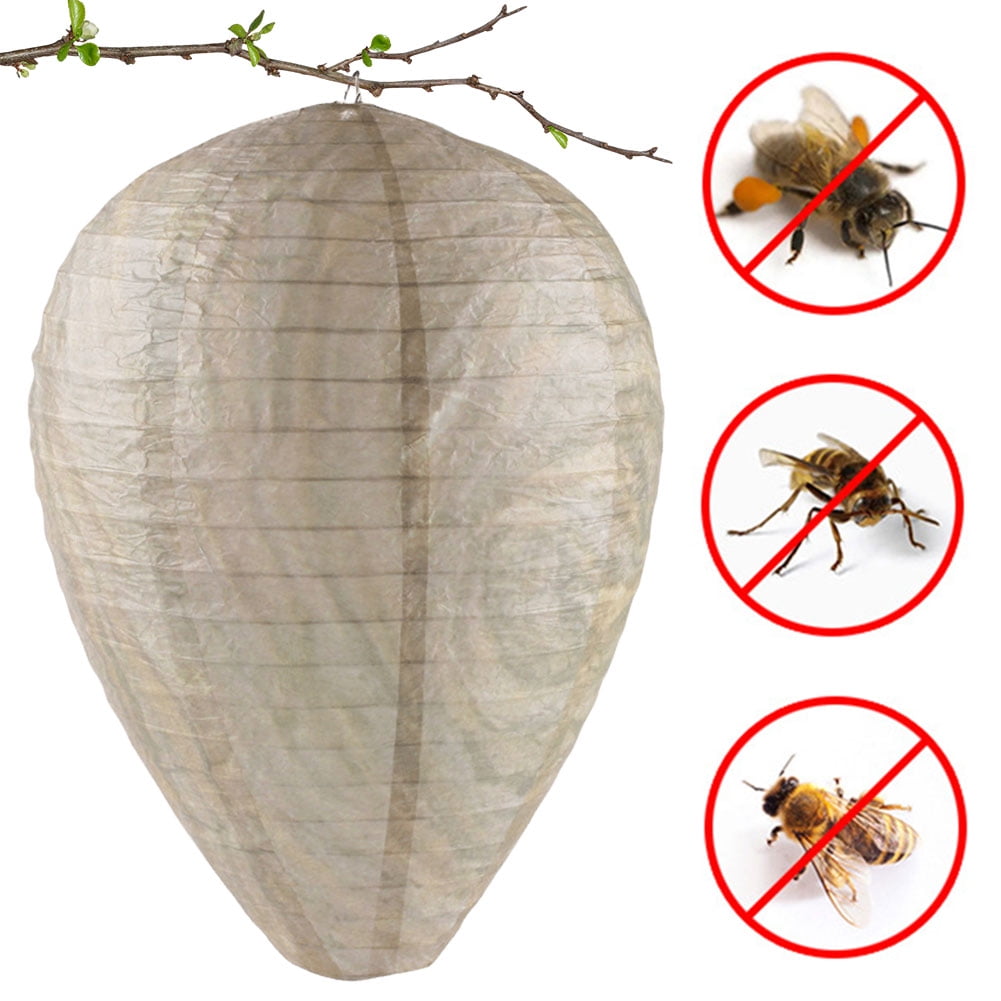 Zhuitw Wasp Nest Decoy Paper Fake Wasp Repellent Nest Safe Yellow