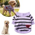 thumbnail image 1 of Zhuke Dog Shirts, Lightweight Soft Striped T-Shirts Dog Vest With Heart Pattern Breathable Comfortable Pet Apparel Tee Shirts Spring Summer Suitable For Small And Medium Large Pets, 1 of 6