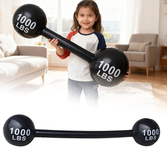 Zhuke Giant Inflatable Dumbbell Barbell - Funny Strongman Circus Party Decorations for Carnival, Birthday & Photo Booth Props