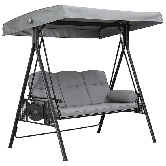 Zhuke Universal 3-Seater Patio Swing Canopy Replacement Cover, Waterproof 210D Oxford Cloth Swing Top, Sunshade for Outdoor Garden Swing Chair