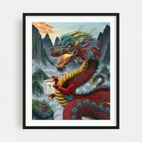 Zhulong Coffee - China Painting Black Framed Wall Art Print 16 x 20 inches