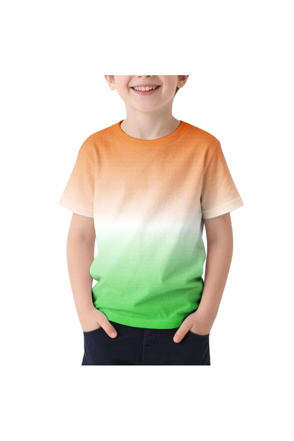 Clothes for Boys 4T - 5T Children's Summer Printed Recreational Sports With Short Sleeve Round Neck T-shirt For Kids