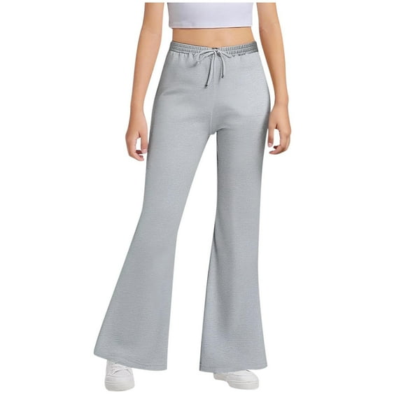 ZhuoLiL Girls Pants Size 14-16 Child's Summer Solid 13-17 Years Girls Long Pants Y2K High Waist Cute Full Length Pants Overalls(13-17Years)