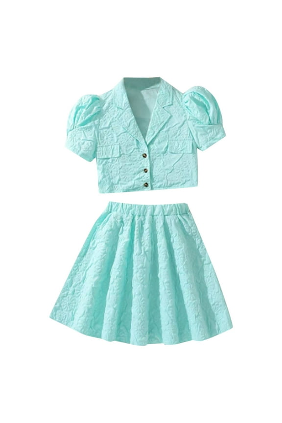 Girls Sets Size 10-12 Girls' Chiffon Dress Summer One Shoulder Camisole Half Skirt Two-piece Set(8-13Y)