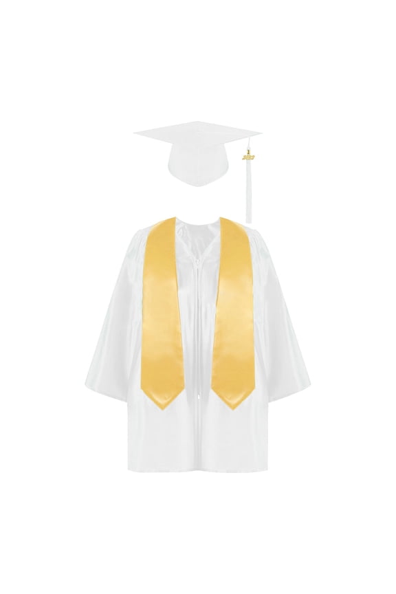 Graduation Dress for Kids Kids Graduation Caps Children's Long Sleeved Bachelor's And Women's Graduation Performance Suit Set Long Sleeve Round-Neck Blouses Shirts Setsļ¼3-8years)