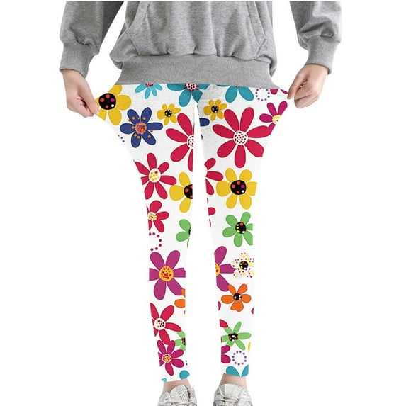 ZhuoLiL Leggings for Girls Size 6 Leggings For Girls Soft Comfortable Leggings For Kids In 3-8 Years Ankle Length Girls Printed Leggings