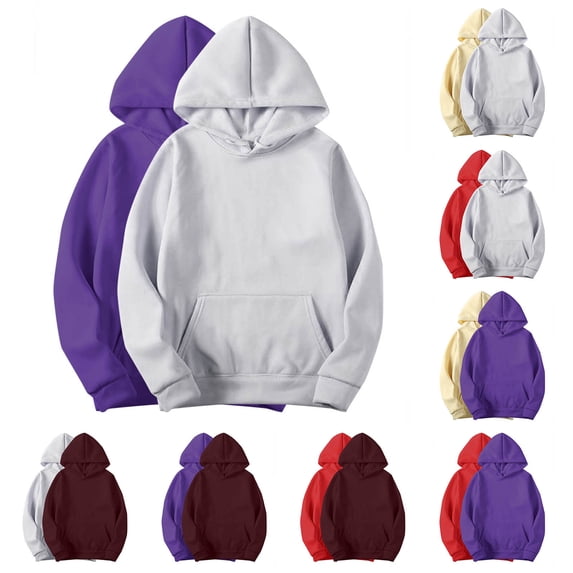 ZhuoLiL Solid Color Sweatshirt for Women 2Pc Women Casual Solid Color Pocket Long-Sleeve Hat Rope Hooded Top Pullover Hoodies Dark Gray L