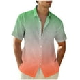 thumbnail image 1 of ZhuoLiL T Shirts for Men Plus Size Shirts for Men Big and Tall Men Casual Fashion Turndown Collar Gradient Print Short Sleeve Button Shirt Blouse, 1 of 4