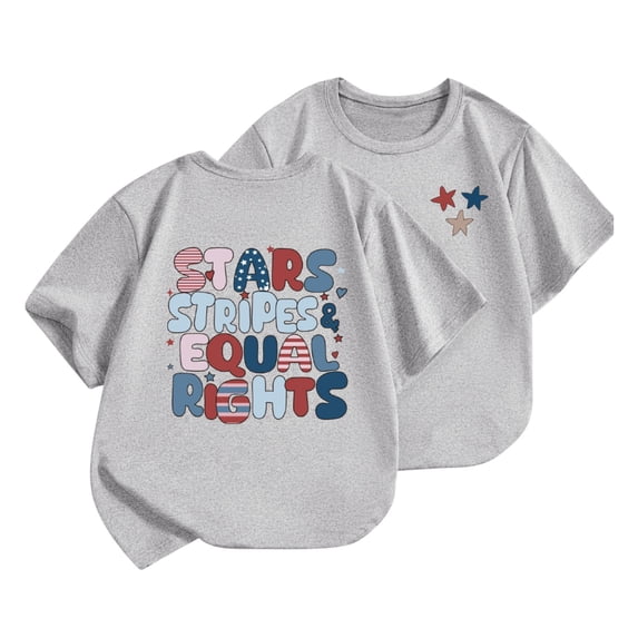 ZhuoLiL Toddler Girl Shirts 5T under $ 5.00 Kids' Loose Fit Patriotic T-Shirt - Summer Comfort Short Sleeve Round Neck