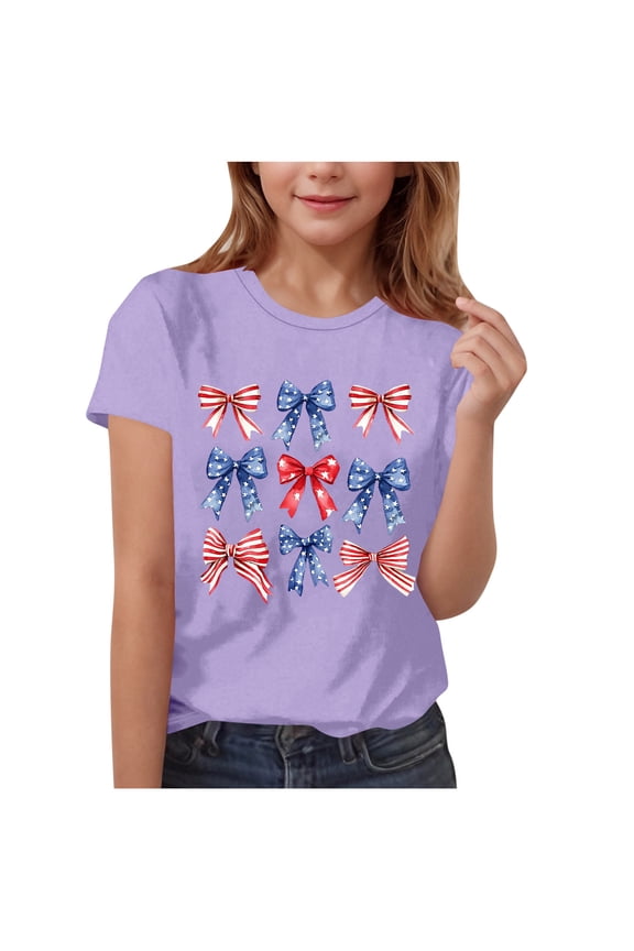 Toddler Girls Clothes Size 3T Girls' Printed Short Sleeve T-Shirt - Round Neck Summer Top