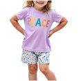 thumbnail image 1 of ZhuoLiL Toddler Girls Sets Size 5T Girls And Boys Summer Short Sleeve Round-Neck Blouses And Casual Shorts Baby Sport Suit Shorts（3-8Y）, 1 of 7