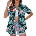 thumbnail image 1 of ZhuoLiL Women's Hawaiian Aloha Shirt Short Sleeve Button Up - Tropical Beach Vacation, 1 of 6