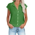 thumbnail image 1 of MuZeFu Women's Tops Fashion Button Shirt Female V-Neck Loose T-shirt Blouse, 1 of 6