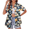 thumbnail image 1 of ZhuoLiL Women's V Neck Loose Casual Short Sleeve Women's Hawaii Beach Short Sleeved Shirt, 1 of 5