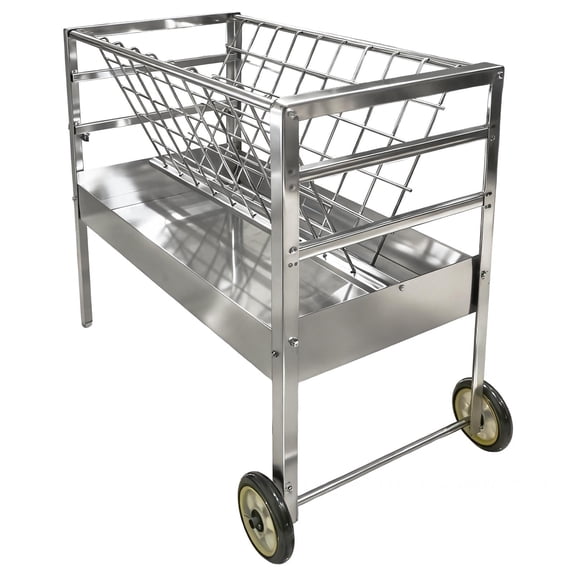 Zhuotong 2-in-1 Design Livestock Feeder Cart, 65Lbs Capacity Hay Grain Trough, Farm Feeding Bucket, Mobile Feed Trough for Goat, Sheep, Cow, Horse & Farm