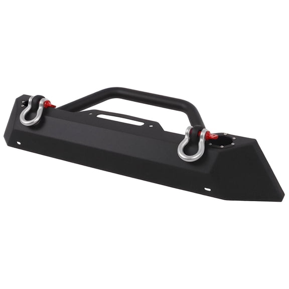 Zhuotong Winch Compatible Front Bumper for 1987-2006 Jeep Wrangler YJ/TJ, All-Steel Powder Coated Off-Road Bumper with D-Rings, for Rock Crawling, Mudding & Water Fording