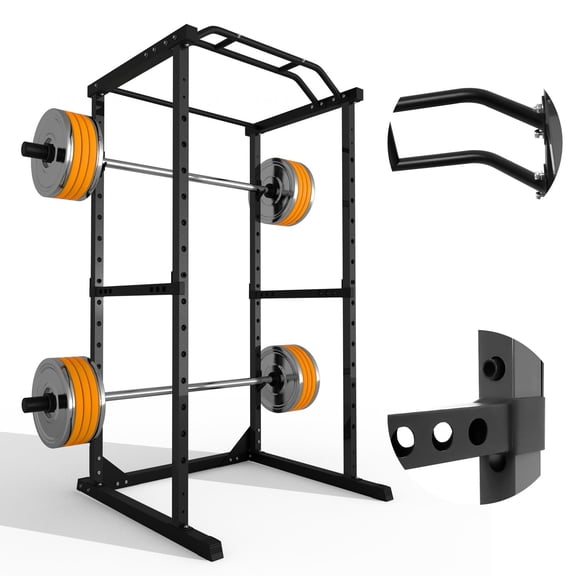 Zhuotong Heavy-Duty Power Cage, 1200 LBS Capacity Squat Rack, 14-Level Adjustable with Pull-Up Bar, Safety Bars and J-Hooks for Home Gym Weight Training
