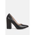 thumbnail image 1 of Zhuri Faux Leather Solid Block Heel Pumps, 1 of 5