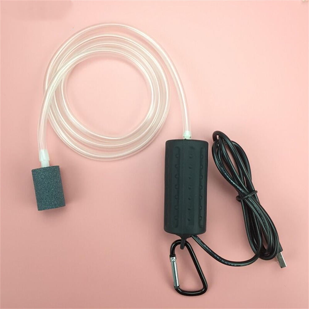Zhuyue Aquarium Mini Air Pump Fish Tank USB Oxygen Aerator Ultra Silent Saving Energy(Black