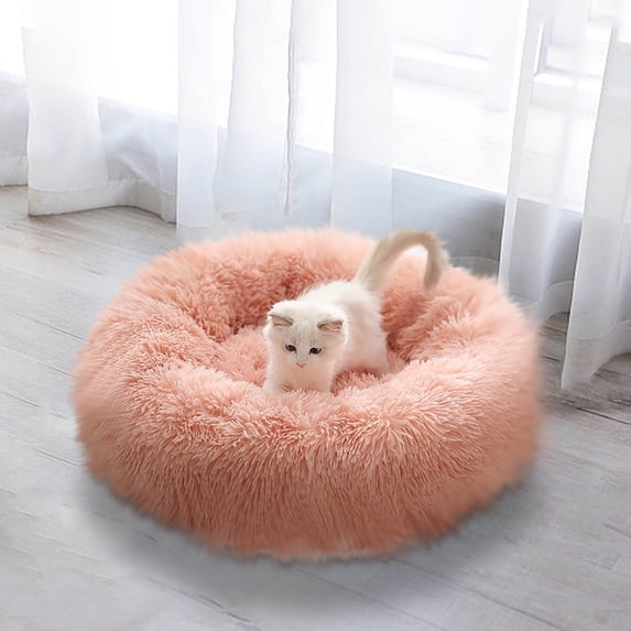 ZhyrZng 15.75In Dog Bed for Small Medium Dogs, Calming Dogs Bed, Washable Round Cozy Soft Pet Bed Puppy & Kitten with Slip-Resistant Bottom Fluffy Plush Faux Fur Dog Bed