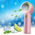 thumbnail image 1 of ZhyrZng 2025 New High-speed Refrigeration Fan Handheld USB Brushless Intelligent Digital Display 100 Mini Portable Fan Mini Fan Pink Portable Desktop Handhold Waist Fan, 1 of 6