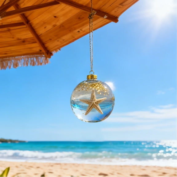 ZhyrZng 2D Acrylic Flat Hanging Ornament | Sea Theme Jellyfish Starfish Pendant & Holiday Tree Decoration for Car Rearview Mirror Home Decor Christmas Party Gift Charms