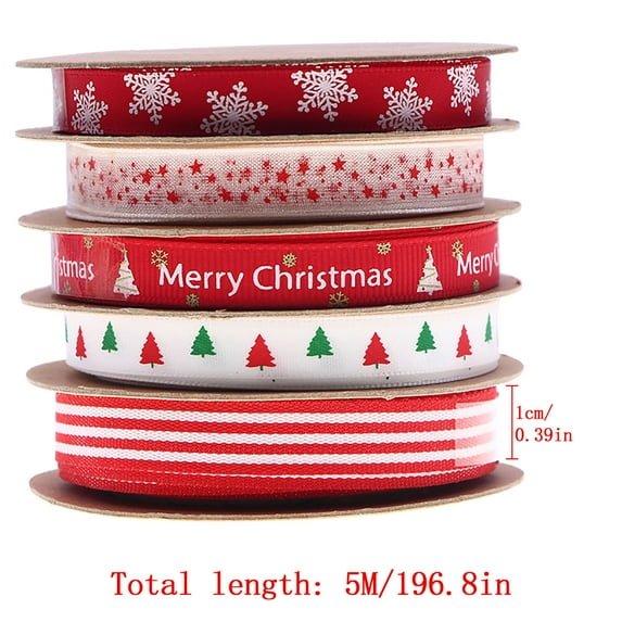 ZhyrZng Christmas Decorations Ribbon For Gift Wrapping Christmas Tree Decoration 25YD Christmas Ribbon 10mm Multi Supplies Party Gift Ribbon Colorful