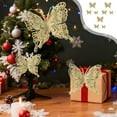 thumbnail image 1 of ZhyrZng Christmas Tree Butterfly Ornaments,3D Glitter Hollow Butterfly Decorations Xmas Butterflies Wall Hanging Decor with Stems for Christmas Tree and Holiday Crafts, 9Pcs, 1 of 7