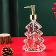thumbnail image 1 of ZhyrZng Christmas Tree Soap Dispenser Green Glass Hand Soap Bottle 300ml Refillable Lotion Pump Container For Bathroom Kitchen And Holiday Countertop Decor, 1 of 7