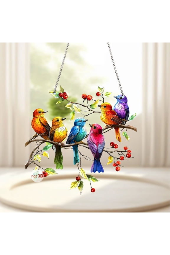 Colorful Bird Pendants Window Porch Home Decor Chain Window Hangings Pendant Hanging Decoration Home Decoration Hanging Ornament Festival Decoration Keychains Home Door Wall Window Decor