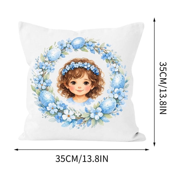 ZhyrZng Easter Throw Pillows with Insert for Kids Room, Soft Peach Skin Fabric Cushion for Sofa Bed Chair, Decorative Holiday Character Pillow featuring Double Sided Print