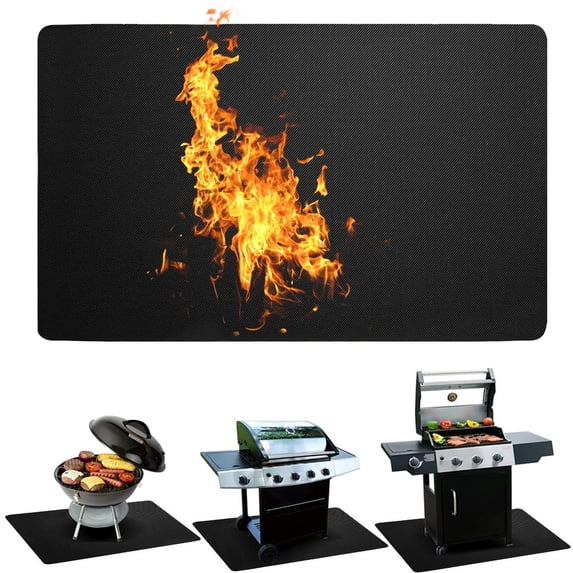 ZhyrZng Fireplace Mat Fireproof Rug - 100x152cm Heat Resistant Floor Protector featuring Non Slip Backing | Flame Retardant Hearth Carpet for Indoor & Outdoor Grill