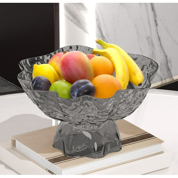 ZhyrZng Fruit Bowl Serving Tray, Decorative Round Specialty Plates, Wedding Fruit Stand Multipurpose Storage Organizer, Serving Tray for Kitchen Farmhouse Restaurant